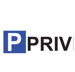 Kit panneau de parking - P PRIVE  (Poteau rond en acier)