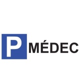 Kit panneau de parking - P MEDECIN (Poteau rond acier galvanisé)