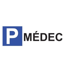 Kit panneau de parking - P MEDECIN (Poteau rond acier galvanisé)