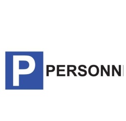 Kit panneau de parking - P PERSONNEL (Poteau rond acier galvanisé)