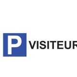 Kit panneau de parking - P VISITEURS (Poteau rond acier galvanisé)