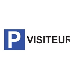 Kit panneau de parking - P VISITEURS (Poteau rond acier galvanisé)