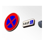 Kit Panneau de Prescription B6d et Panonceau M6h : Arrêt et Stationnement Interdit sauf PMR