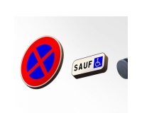 Kit Panneau de Prescription B6d et Panonceau M6h : Arrêt et Stationnement Interdit sauf PMR