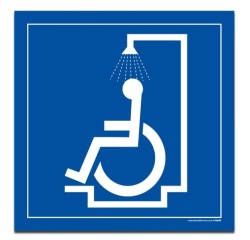 Panneau signalétique Douche réservés aux personnes en situation de handicap