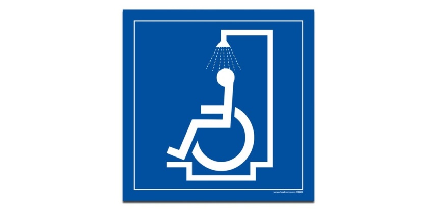 Panneau signalétique Douche réservés aux personnes en situation de handicap