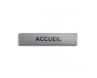 Accueil - Plaque de porte en braille et relief - 25 x 5cm  (Plaque alu)