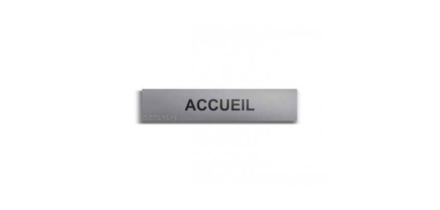 Accueil - Plaque de porte en braille et relief - 25 x 5cm