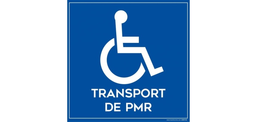 Signalisation -dhésif sur la face pour véhiculeTransport de personnes Handicapés + Picto
