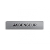 Ascenseur - Plaque de porte en braille et relief - 25 x 5cm  (Plaque alu)