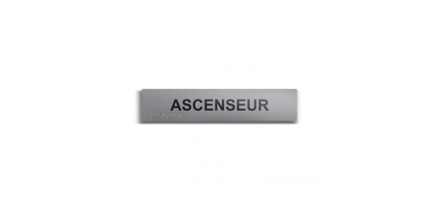 Ascenseur - Plaque de porte en braille et relief - 25 x 5cm