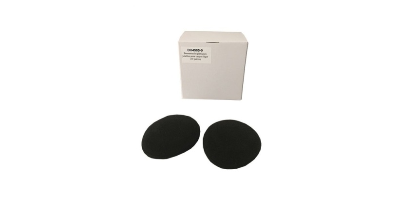 Bonnette hygiénique noire jetable pour casque light - 10 paires