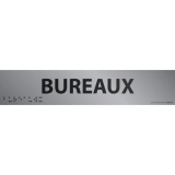 Bureaux - Plaque de porte en braille et relief - 25 x 5cm  (Plaque alu)