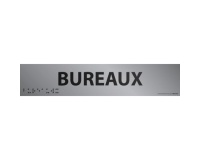 Bureaux - Plaque de porte en braille et relief - 25 x 5cm  (Plaque alu)