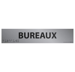 Bureaux - Plaque de porte en braille et relief - 25 x 5cm
