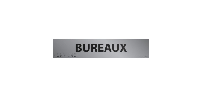 Bureaux - Plaque de porte en braille et relief - 25 x 5cm