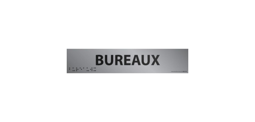 Bureaux - Plaque de porte en braille et relief - 25 x 5cm
