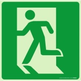 Panneau évacuation - Sortie de Secours gauche - E001 - ISO 7010 250 x 250 mm PVC 2 mm