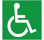 Panneau Photoluminescent Symbole Handicapé - 150 x 150 mm