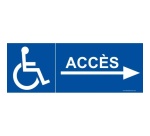 Signalisation - Accès aux personnes handicapées et à mobilité réduite  (350 x 125mm, Vinyle souple autocollant)