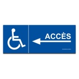 Signalisation - Accès - Handicapé Flèche vers la gauche  (350 x 125mm, PVC)