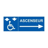Signalisation - Ascenseur - flèche droite  (350 x 125mm, PVC)