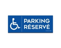 Signalisation - Parking Réservé - handicapé  (210 x 75 mm, Vinyle Souple Autocollant)