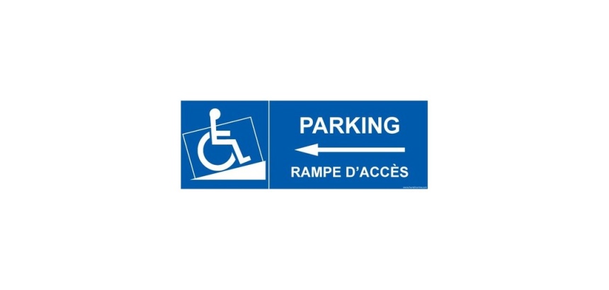 Signalisation handicapé - Parking, rampe accès - Flèche gauche