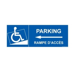Signalisation handicapé - Parking, rampe accès - Flèche gauche