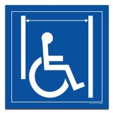 Panneau signalétique Passage large pour les personnes en situation de handicap  (125 x 125 mm, PVC)