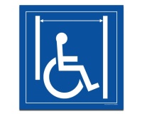 Panneau signalétique Passage large pour les personnes en situation de handicap  (250 x 250 mm, PVC)