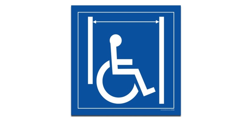 Panneau signalétique Passage large pour les personnes en situation de handicap