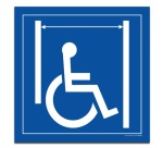Panneau signalétique Passage large pour les personnes en situation de handicap