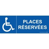 Signalisation - Places réservées - handicapé  (210 x 75 mm, Vinyle Souple Autocollant)
