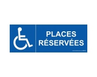 Signalisation - Places réservées - handicapé  (210 x 75 mm, Vinyle Souple Autocollant)