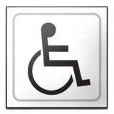 Panneau picto Handicapé - relief  (Blanc)