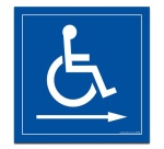 Panneau picto Handicapé flèche droite