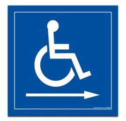 Panneau picto Handicapé flèche droite