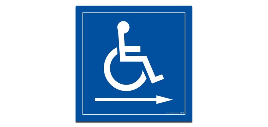 Panneau picto Handicapé flèche droite