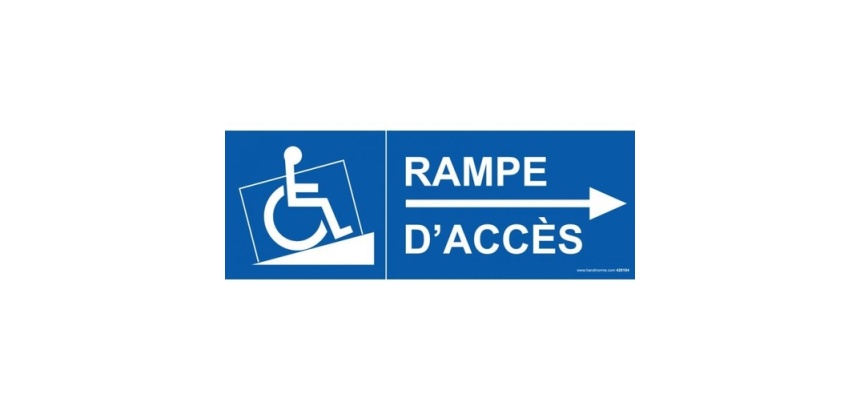 Signalisation - Rampe Accès handicapé flèche droite