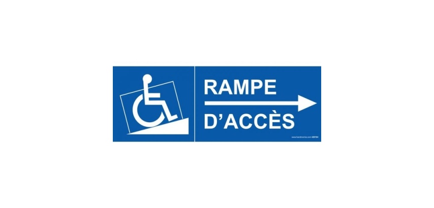 Signalisation - Rampe Accès handicapé flèche droite