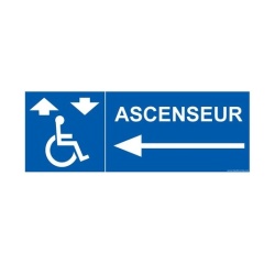 Signalisation handicapé - Ascenseur - flèche gauche