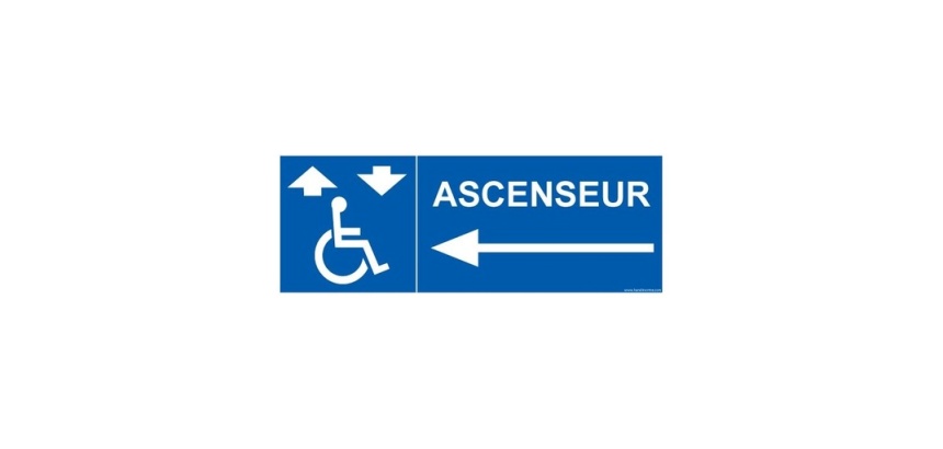 Signalisation handicapé - Ascenseur - flèche gauche