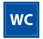 Panneau signalétique - WC - fond bleu