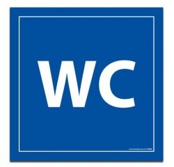Panneau signalétique - WC - fond bleu