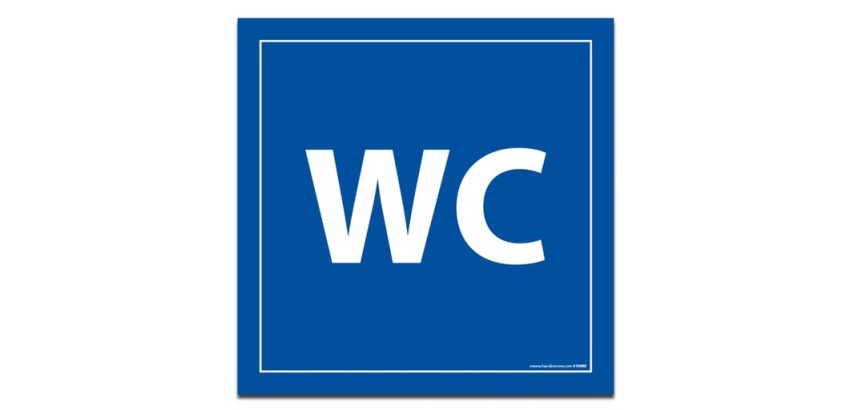 Panneau signalétique - WC - fond bleu