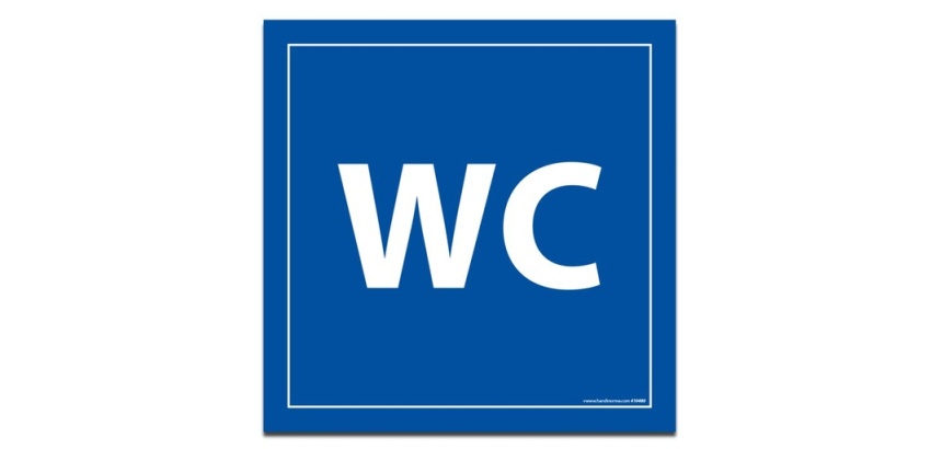 Panneau signalétique - WC - fond bleu