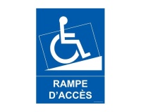 Panneau handicapé - Rampe d'accès  (150 x 210 mm, Vinyle souple autocollant)
