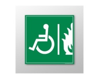 Panneau signalétique handicapé - Espace d'Attente Sécurisé - paysage  (250 x 250 mm, PVC)