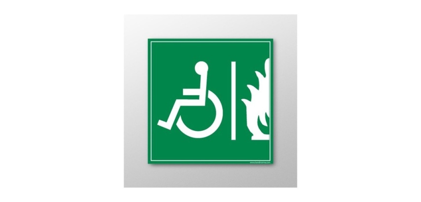 Panneau signalétique handicapé - Espace d'Attente Sécurisé - paysage